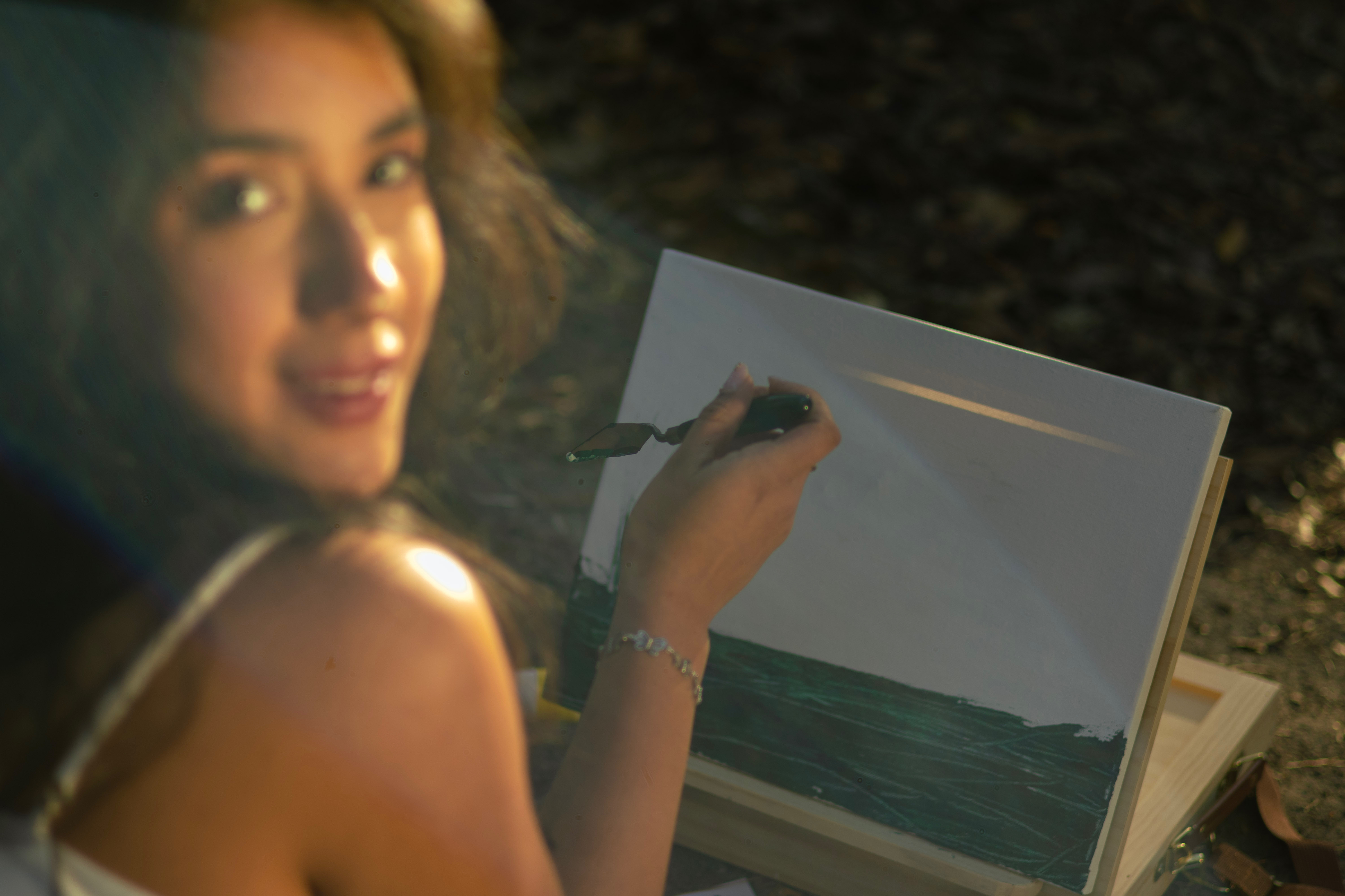 Portrait with canvas